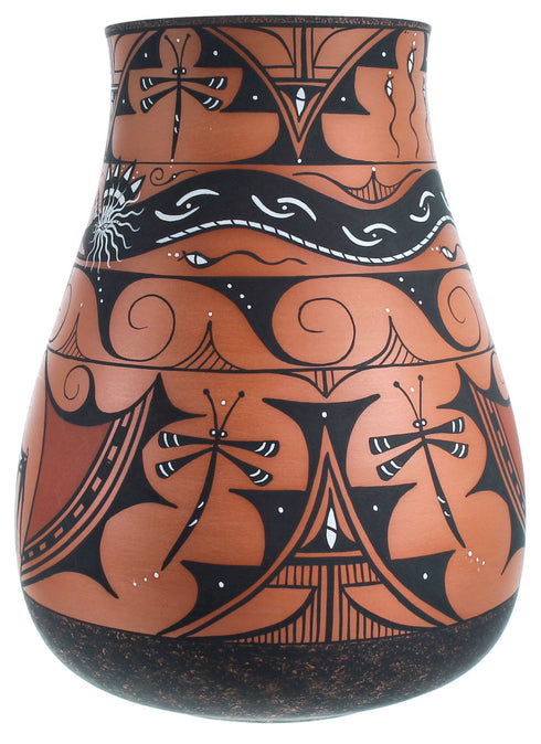Zuni Indian Deer And Dragonfly Hand Crafted Pottery By Artist Darla Westika RX117977